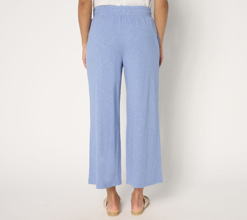 Denim & Co. Beach Petite Linen Blend Wide Leg Crop Pant — View 9