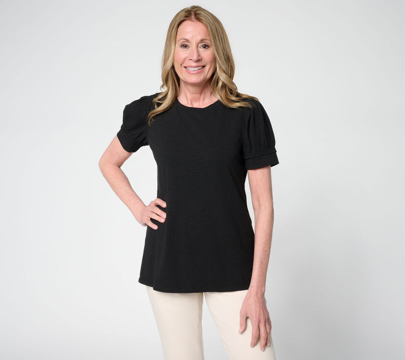Belle Beach by Kim Gravel Double Smocked Sleeve Top — View 16