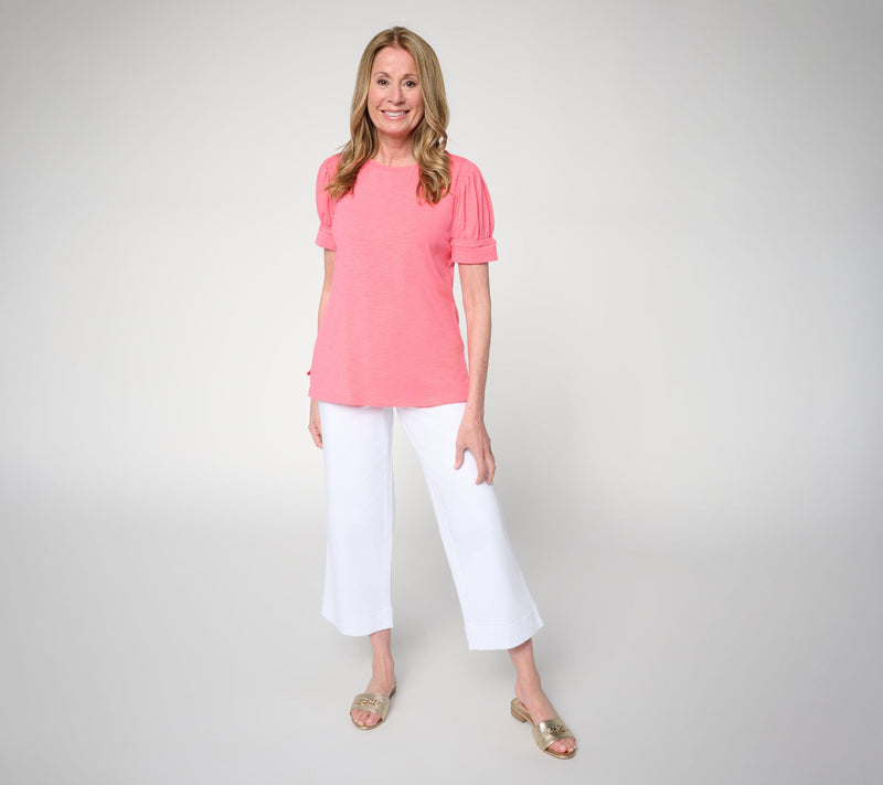Belle Beach by Kim Gravel Double Smocked Sleeve Top — View 7
