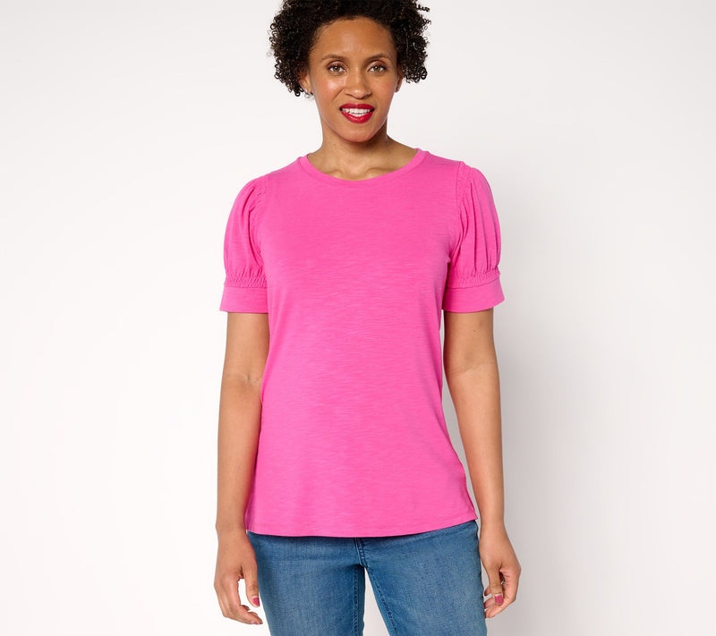 Belle Beach by Kim Gravel Double Smocked Sleeve Top — View 18