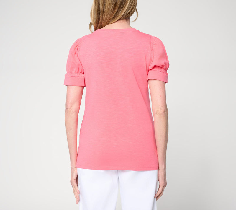 Belle Beach by Kim Gravel Double Smocked Sleeve Top — View 6