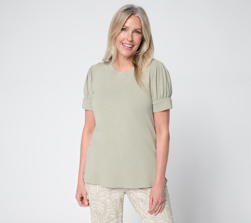 Belle Beach by Kim Gravel Double Smocked Sleeve Top — View 22