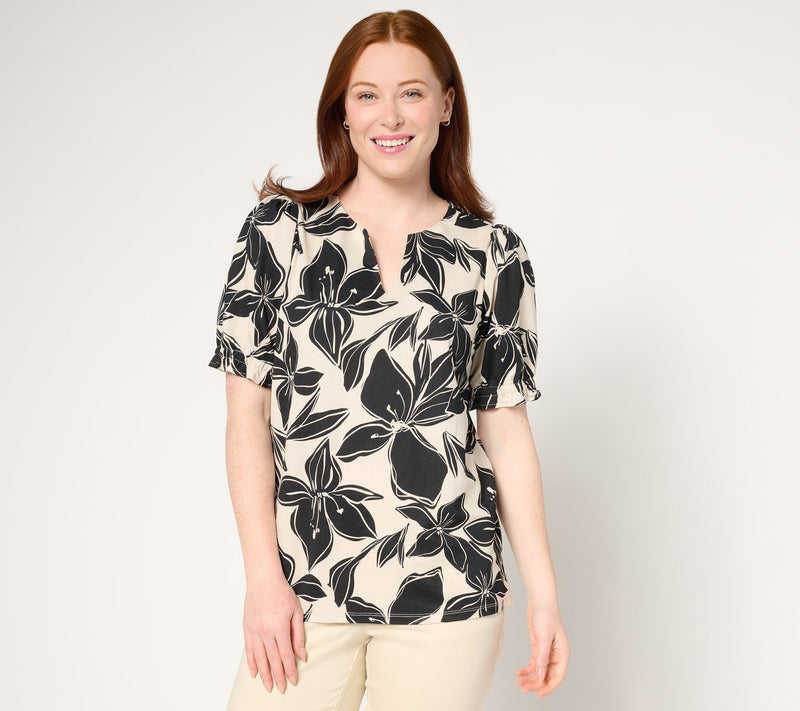 Belle Beach by Kim Gravel Cabana Knit Hibiscus Top — View 11