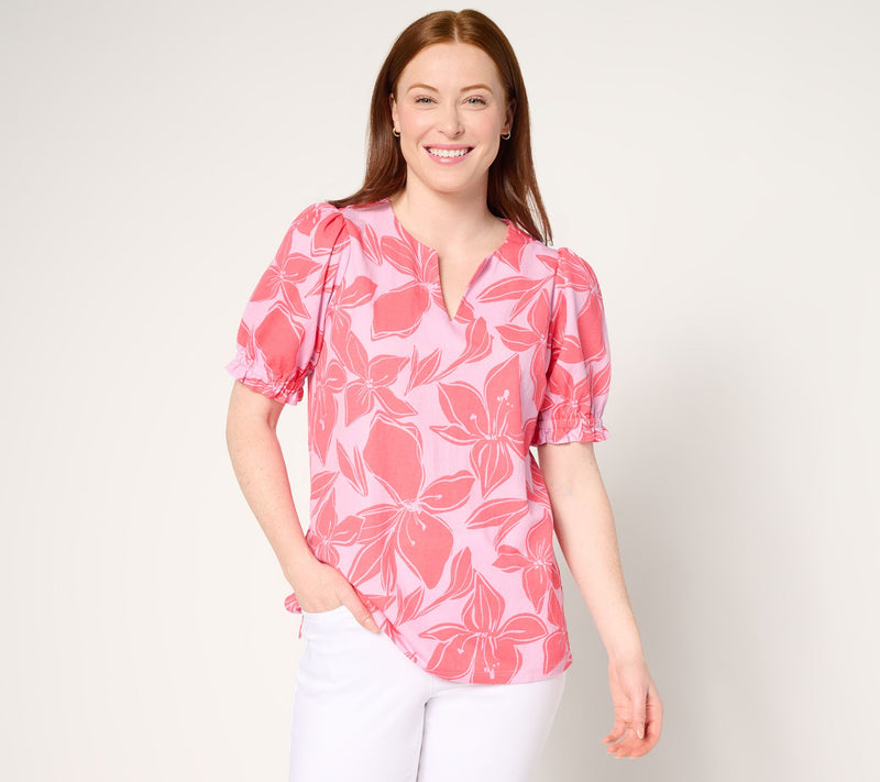 Belle Beach by Kim Gravel Cabana Knit Hibiscus Top — View 12