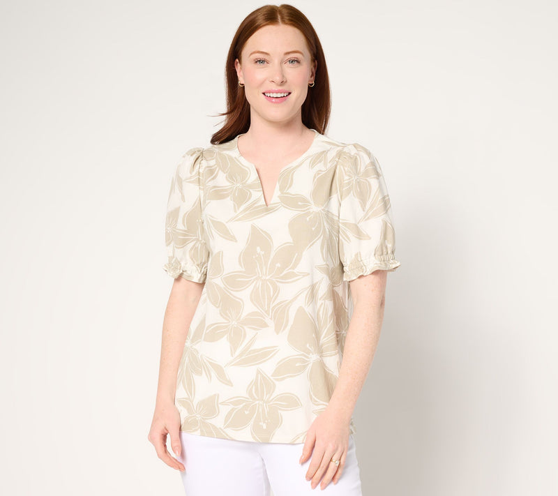 Belle Beach by Kim Gravel Cabana Knit Hibiscus Top — View 14