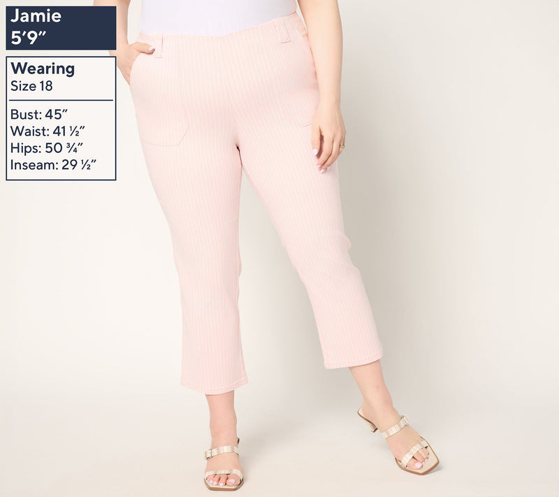 Belle by Kim Gravel Regular Harbor Island Stretch Pinstripe Pant — View 2