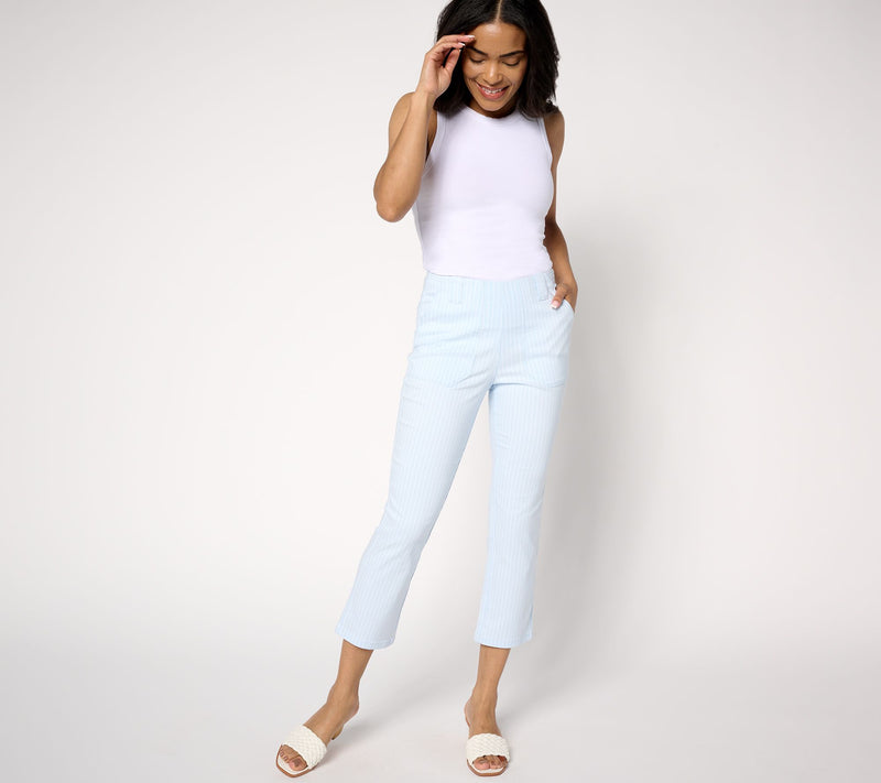 Belle by Kim Gravel Regular Harbor Island Stretch Pinstripe Pant — View 5