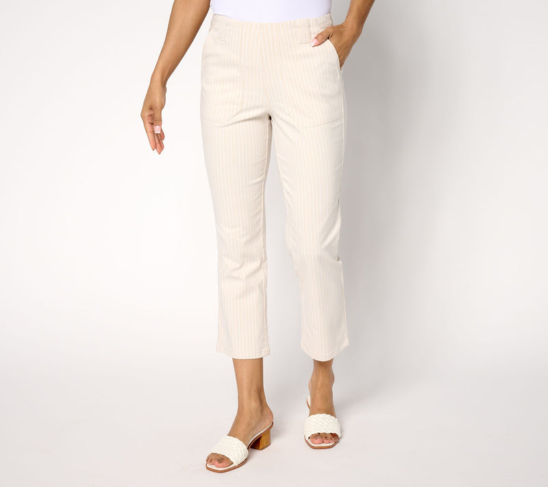 Belle by Kim Gravel Regular Harbor Island Stretch Pinstripe Pant — View 13