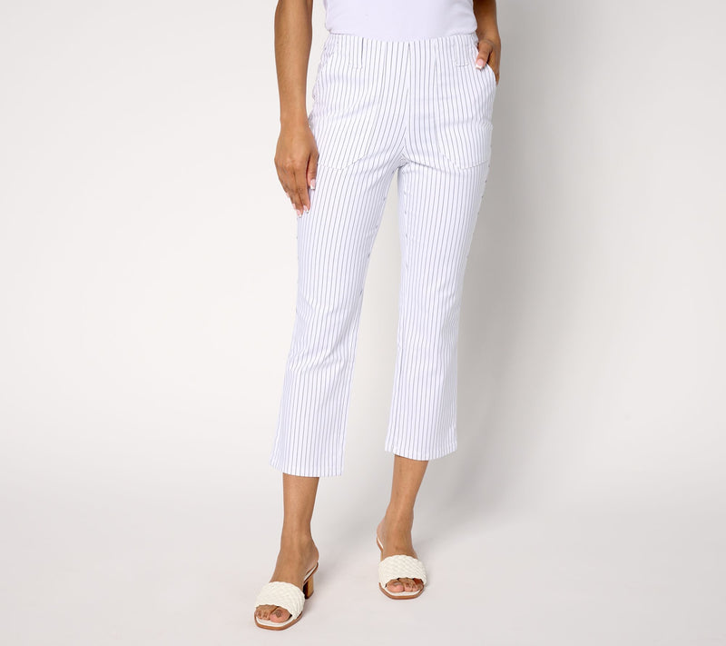 Belle by Kim Gravel Petite Harbor Island Stretch Pinstripe Pant — View 11