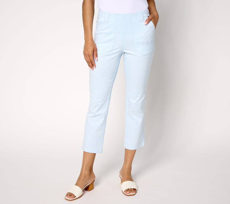 Belle by Kim Gravel Petite Harbor Island Stretch Pinstripe Pant — View 12