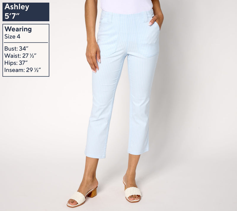 Belle by Kim Gravel Tall Harbor Island Stretch Pinstripe Pant — View 3