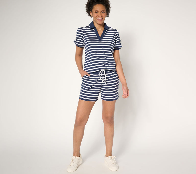 Belle by Kim Gravel TripleLuxe Knit Johnny Collar Top — View 13