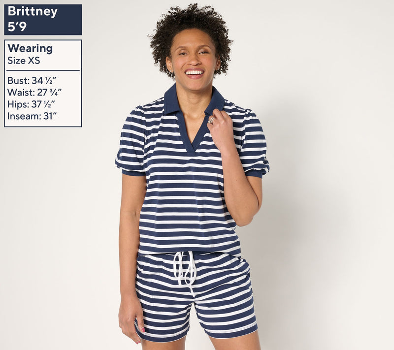 Belle by Kim Gravel TripleLuxe Knit Johnny Collar Top — View 11