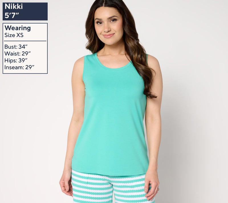 Belle by Kim Gravel TripleLuxe Solid Scoop Neck Tank Top — View 2
