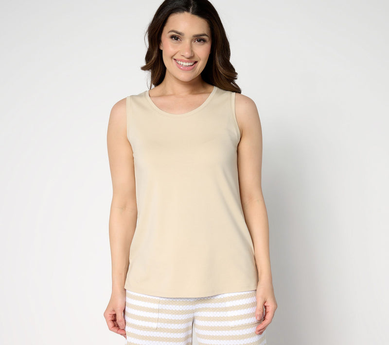 Belle by Kim Gravel TripleLuxe Solid Scoop Neck Tank Top — View 16
