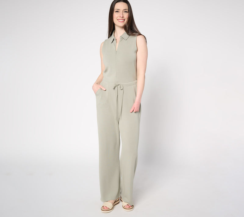 Belle by Kim Gravel Regular ScubaLuxe Zip Front Jumpsuit — Main view