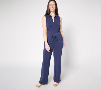Belle by Kim Gravel Petite ScubaLuxe Zip Front Jumpsuit