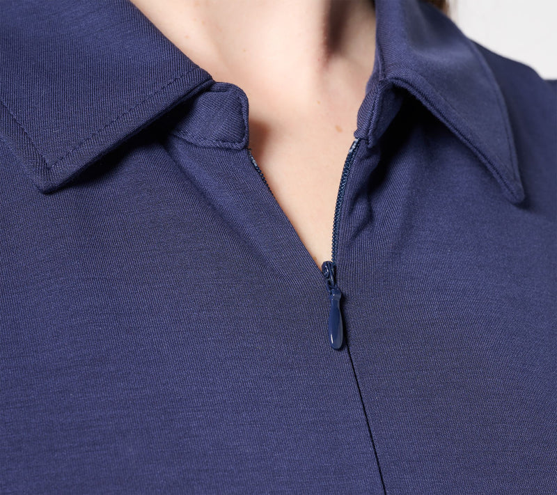 Belle by Kim Gravel Petite ScubaLuxe Zip Front Jumpsuit — View 6