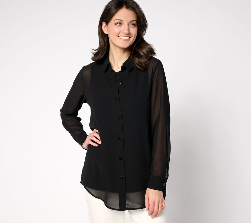 Brandis Dress Out Loud Serving the Curvy Bestie Sheer Big Shirt — View 9