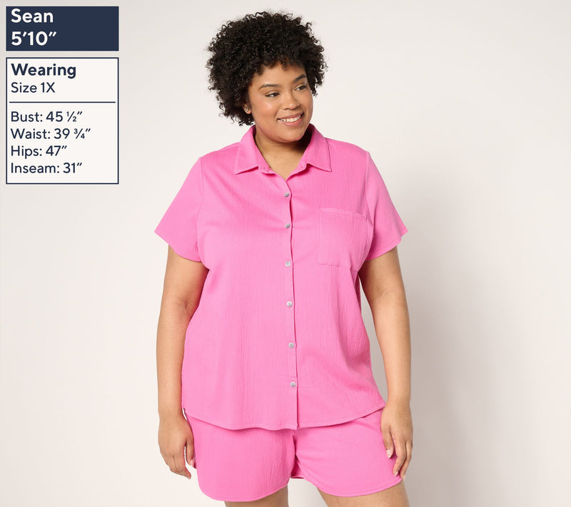 Belle by Kim Gravel Packabelle Camp Shirt with Pocket — View 2