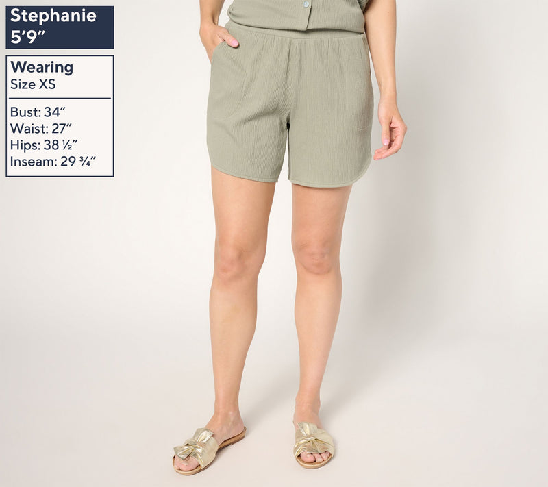Belle by Kim Gravel Regular Packabelle Curved Hem Shorts — View 3