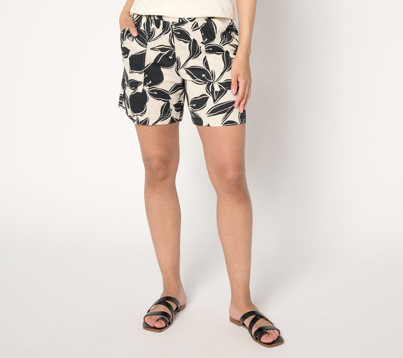 Belle Beach by Kim Gravel Cabana Knit Hibiscus 6" Short — View 11