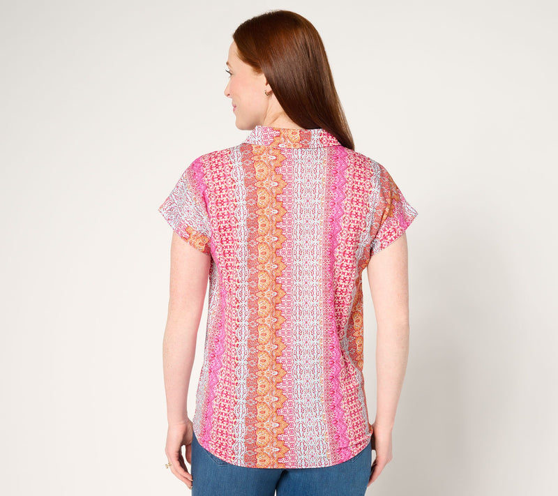 Belle Beach by Kim Gravel Cabana Knit Boho Beach Camp Shirt — View 4