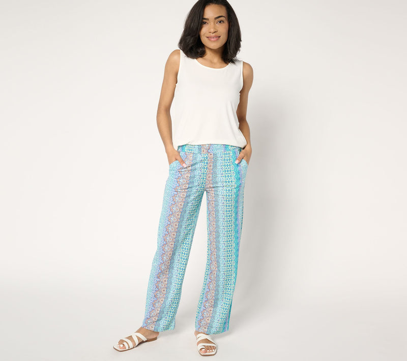 Belle Beach by Kim Gravel Regular Cabana Knit Boho Beach Striped Pants — View 11
