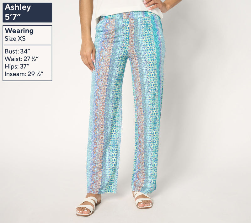 Belle Beach by Kim Gravel Regular Cabana Knit Boho Beach Striped Pants — View 9