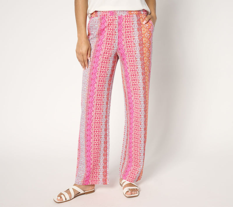 Belle Beach by Kim Gravel Petite Cabana Knit Boho Beach Striped Pants — View 5