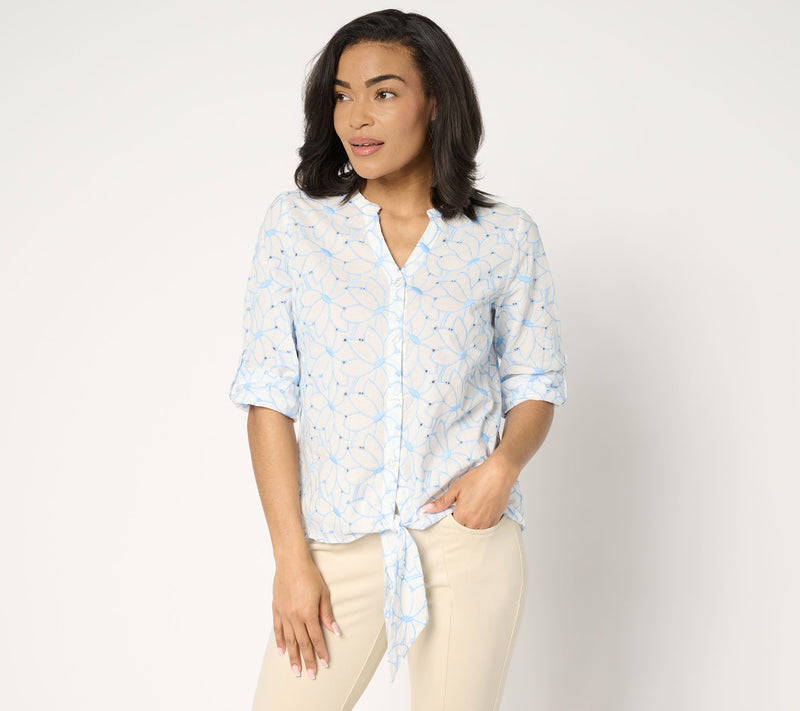 Bellisima by Kim Gravel Make my Daisy 100% Cotton Eyelet Blouse — View 11
