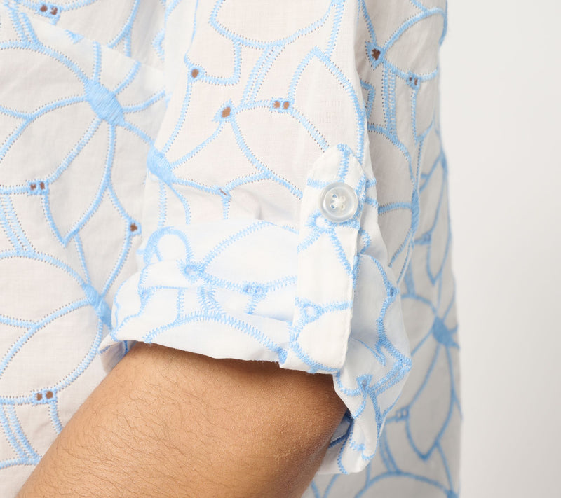 Bellisima by Kim Gravel Make my Daisy 100% Cotton Eyelet Blouse — View 6