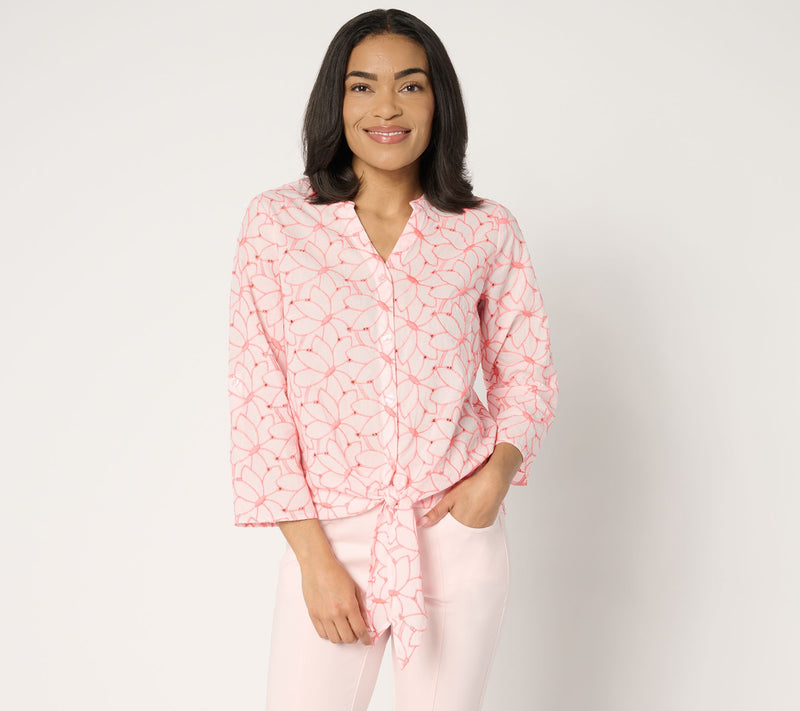 Bellisima by Kim Gravel Make my Daisy 100% Cotton Eyelet Blouse — View 12