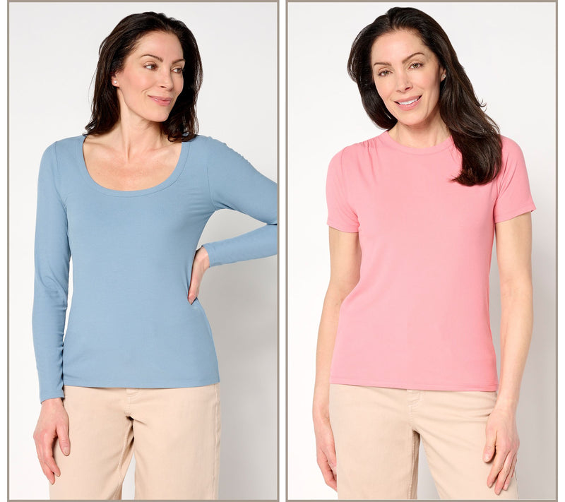 Me by Jennie Garth Tucson 2 Pack Short & Long Sleeve Tees — View 14