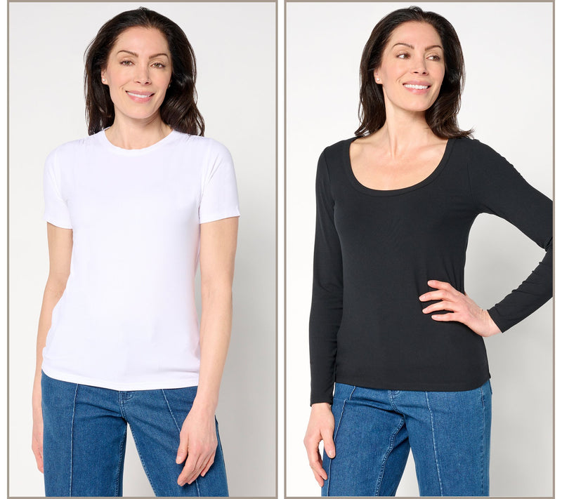Me by Jennie Garth Tucson 2 Pack Short & Long Sleeve Tees — View 16