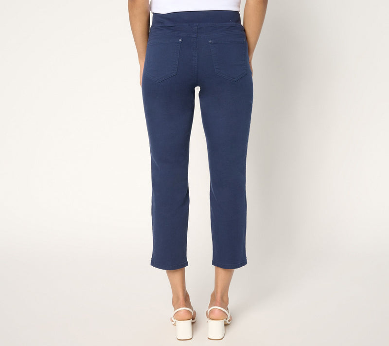 Belle by Kim Gravel Regular TripleLuxe Twill Eyelet Palms Crop Jean — View 9