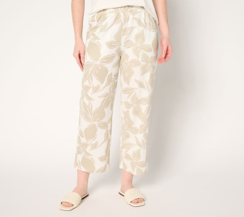 Belle Beach by Kim Gravel Petite Cabana Knit Hibiscus Cropped Pant — View 9