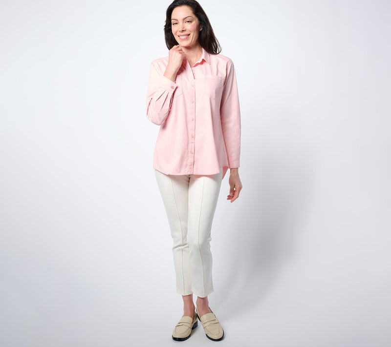 Martha Stewart Signature Button-Front Colored Denim Shirt — View 11
