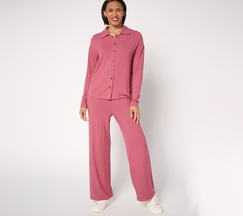 Modern Soul x Anybody Radiant Rib Collared Button Front Cardigan — View 5