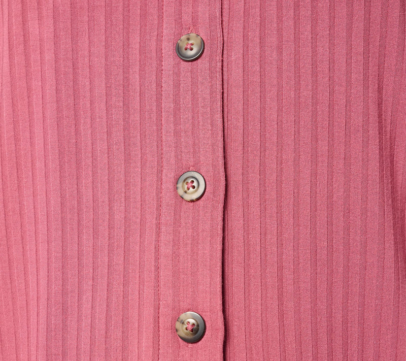 Modern Soul x Anybody Radiant Rib Collared Button Front Cardigan — View 6