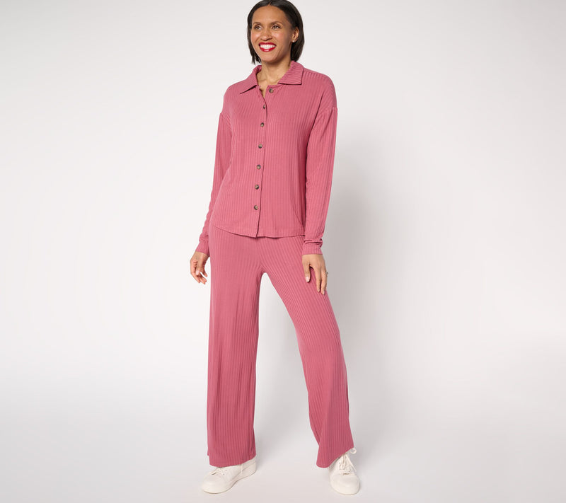 Modern Soul x Anybody Radiant Rib Straight Leg Pull On Pant — View 5
