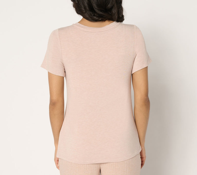 Modern Soul x Anybody Jersey Short Sleeve V-Neck Top with Support System — View 14