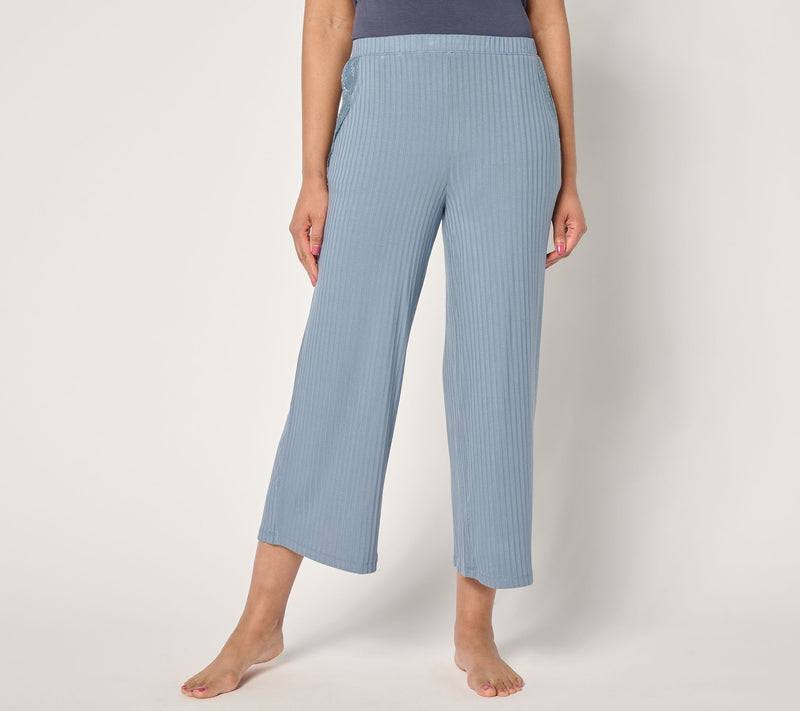 Modern Soul x Anybody Radiant Rib Crop Pant with Lace Trim — View 11