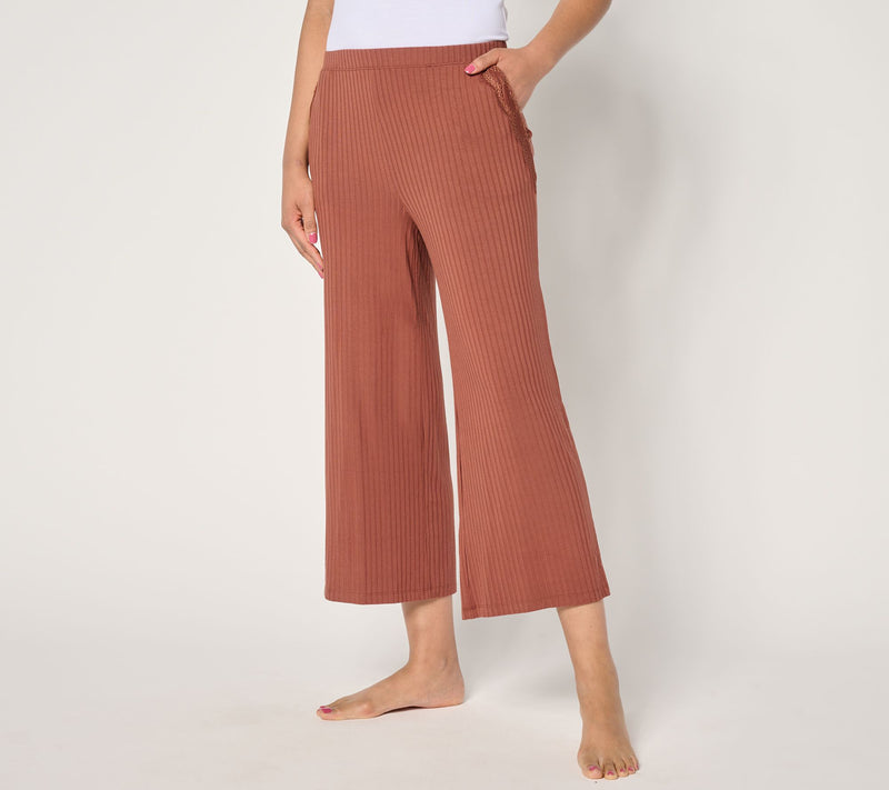 Modern Soul x Anybody Radiant Rib Crop Pant with Lace Trim — View 12