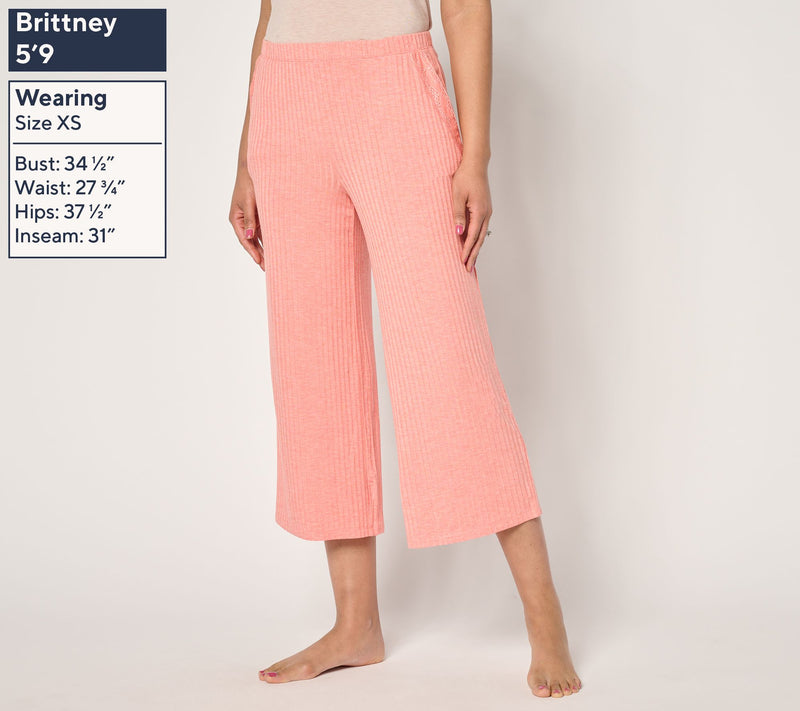 Modern Soul x Anybody Radiant Rib Crop Pant with Lace Trim — View 3