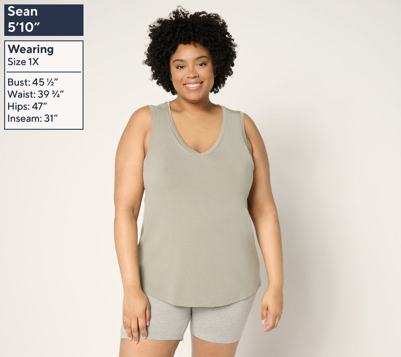Modern Soul x Anybody Soothing Jersey V-Neck Tank w/ Support System — View 10