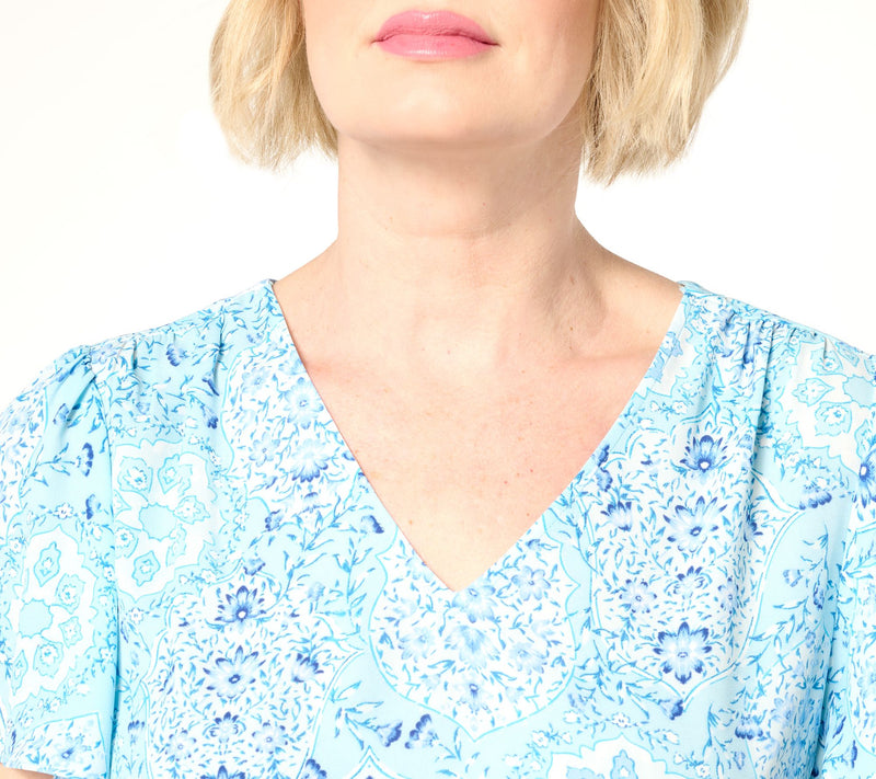 NYDJ Pintuck Flutter Sleeve Blouse — View 6