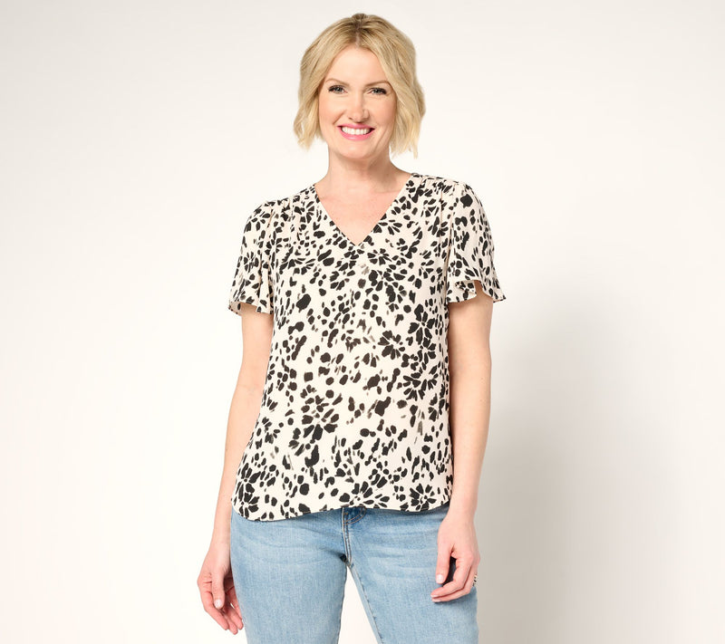 NYDJ Pintuck Flutter Sleeve Blouse — View 12