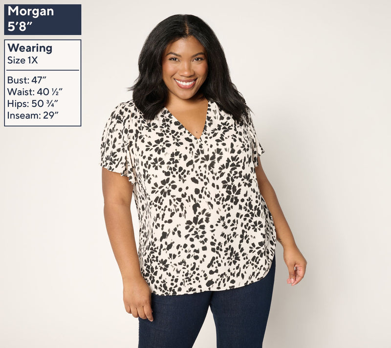 NYDJ Pintuck Flutter Sleeve Blouse — View 2