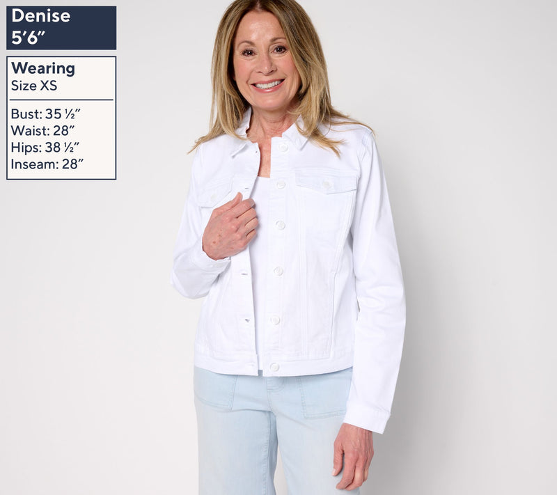 Belle by Kim Gravel TripleLuxe Twill Topstitch Jean Jacket — View 4